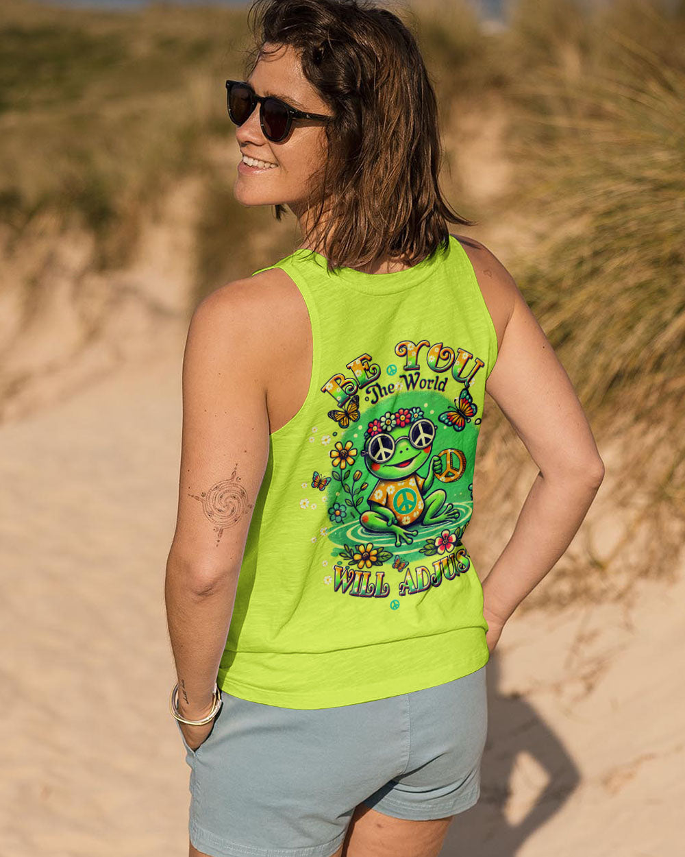 BE YOU THE WORLD WILL ADJUST FROG ALL OVER PRINT - TLTW1309242