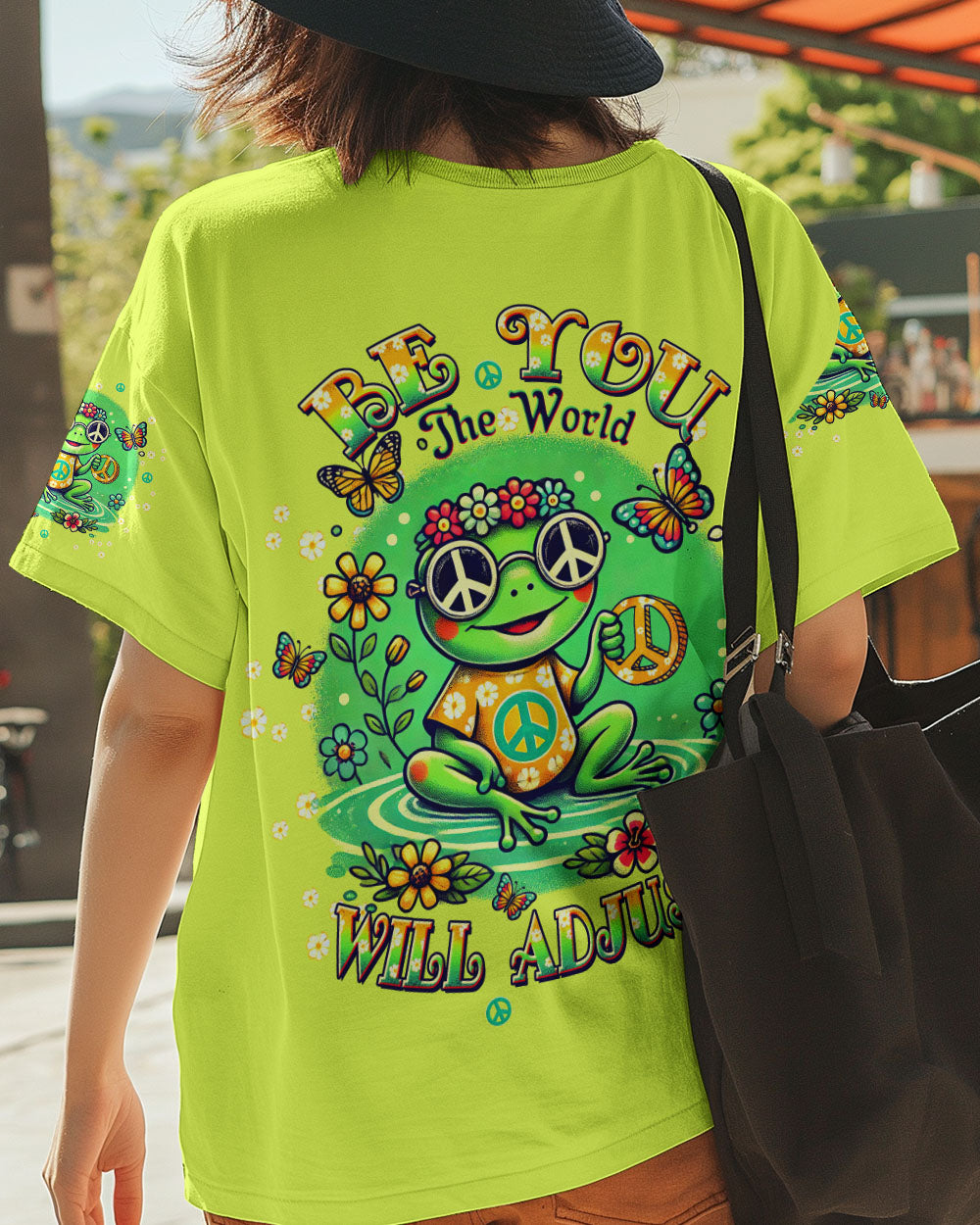 BE YOU THE WORLD WILL ADJUST FROG ALL OVER PRINT - TLTW1309242