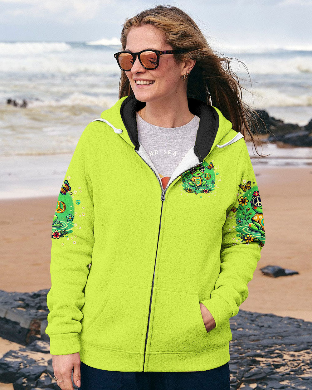BE YOU THE WORLD WILL ADJUST FROG ALL OVER PRINT - TLTW1309242