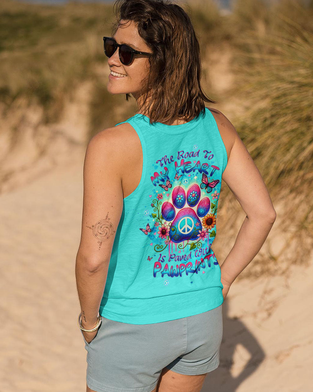 THE ROAD TO MY HEART DOG PAW ALL OVER PRINT - TLTW1406244