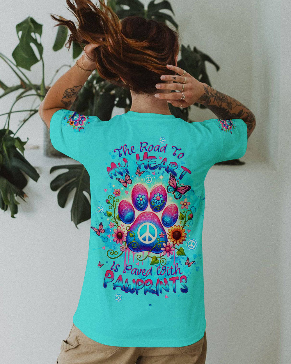 THE ROAD TO MY HEART DOG PAW ALL OVER PRINT - TLTW1406244