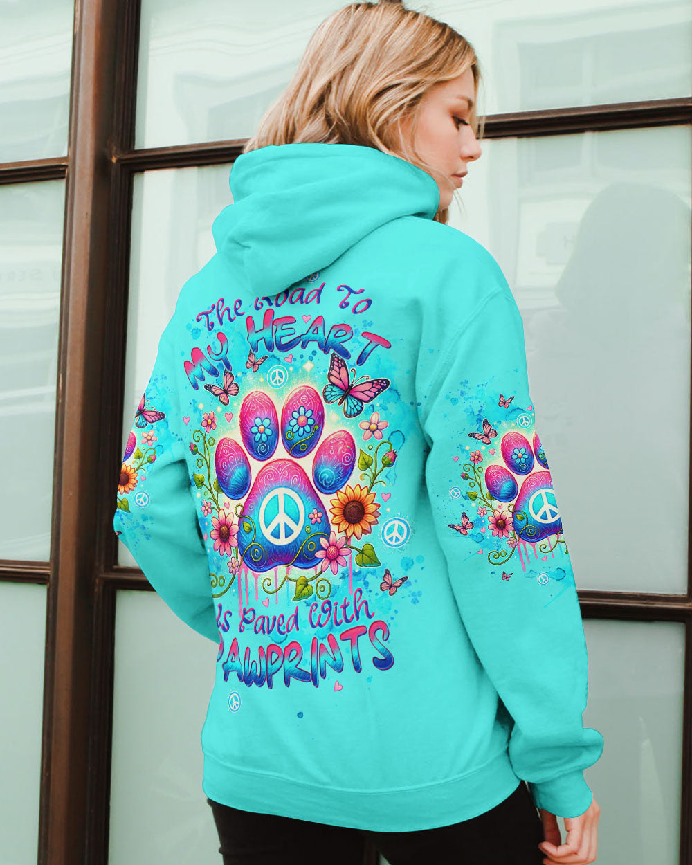 THE ROAD TO MY HEART DOG PAW ALL OVER PRINT - TLTW1406244