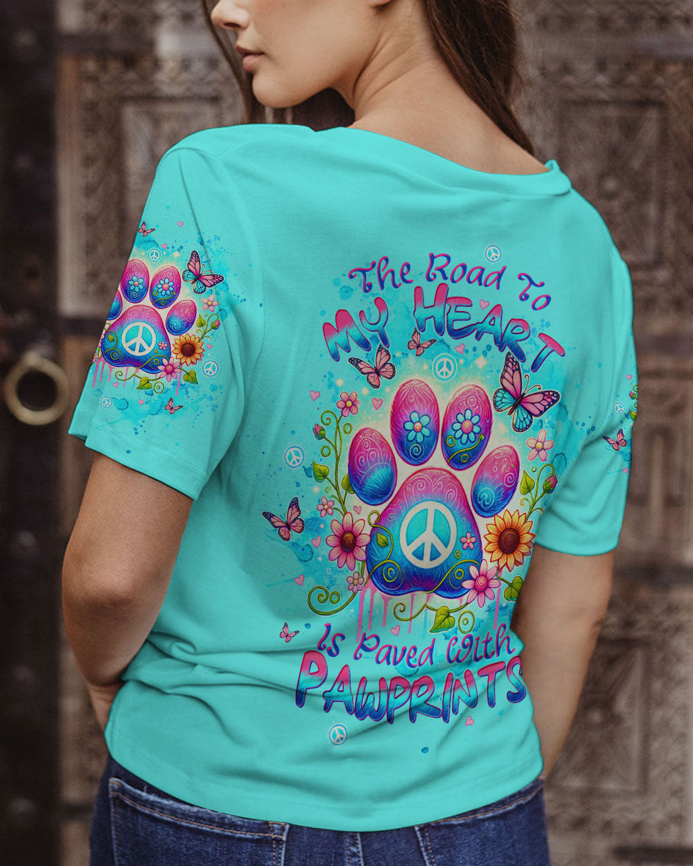 THE ROAD TO MY HEART DOG PAW ALL OVER PRINT - TLTW1406244