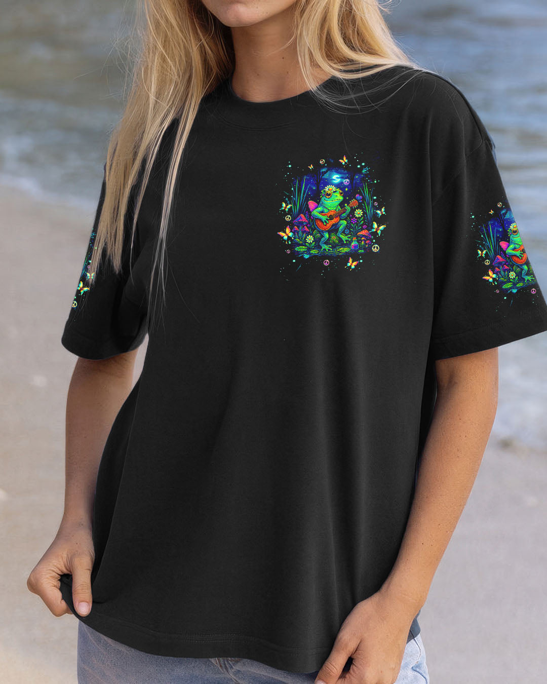 JUST KEEP ON CHILLING STAY WILD AND FREE FROG ALL OVER PRINT - TLTW1504251