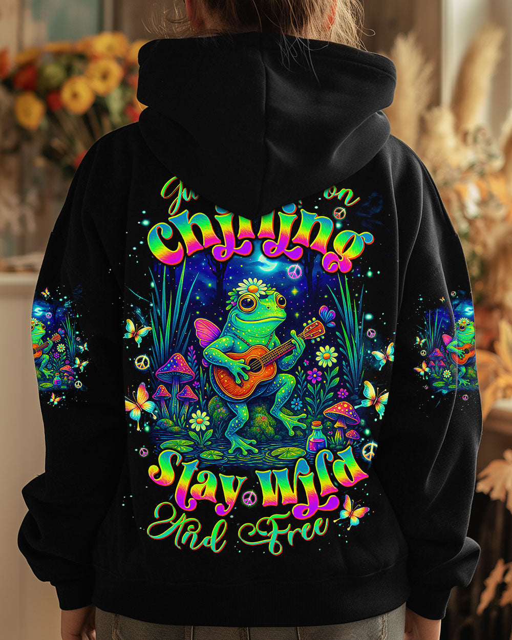 JUST KEEP ON CHILLING STAY WILD AND FREE FROG ALL OVER PRINT - TLTW1504251