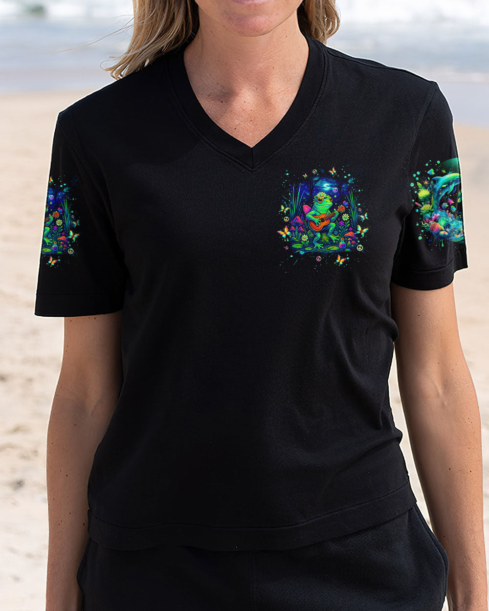 JUST KEEP ON CHILLING STAY WILD AND FREE FROG ALL OVER PRINT - TLTW1504251