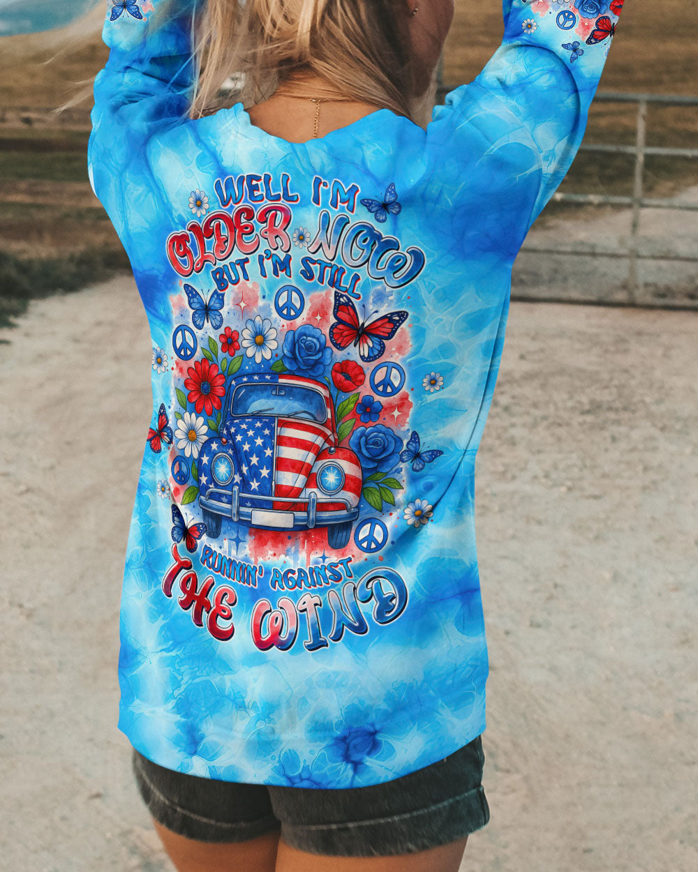 RUNNING AGAINST THE WIND AMERICA CAR ALL OVER PRINT - TLTW1505253