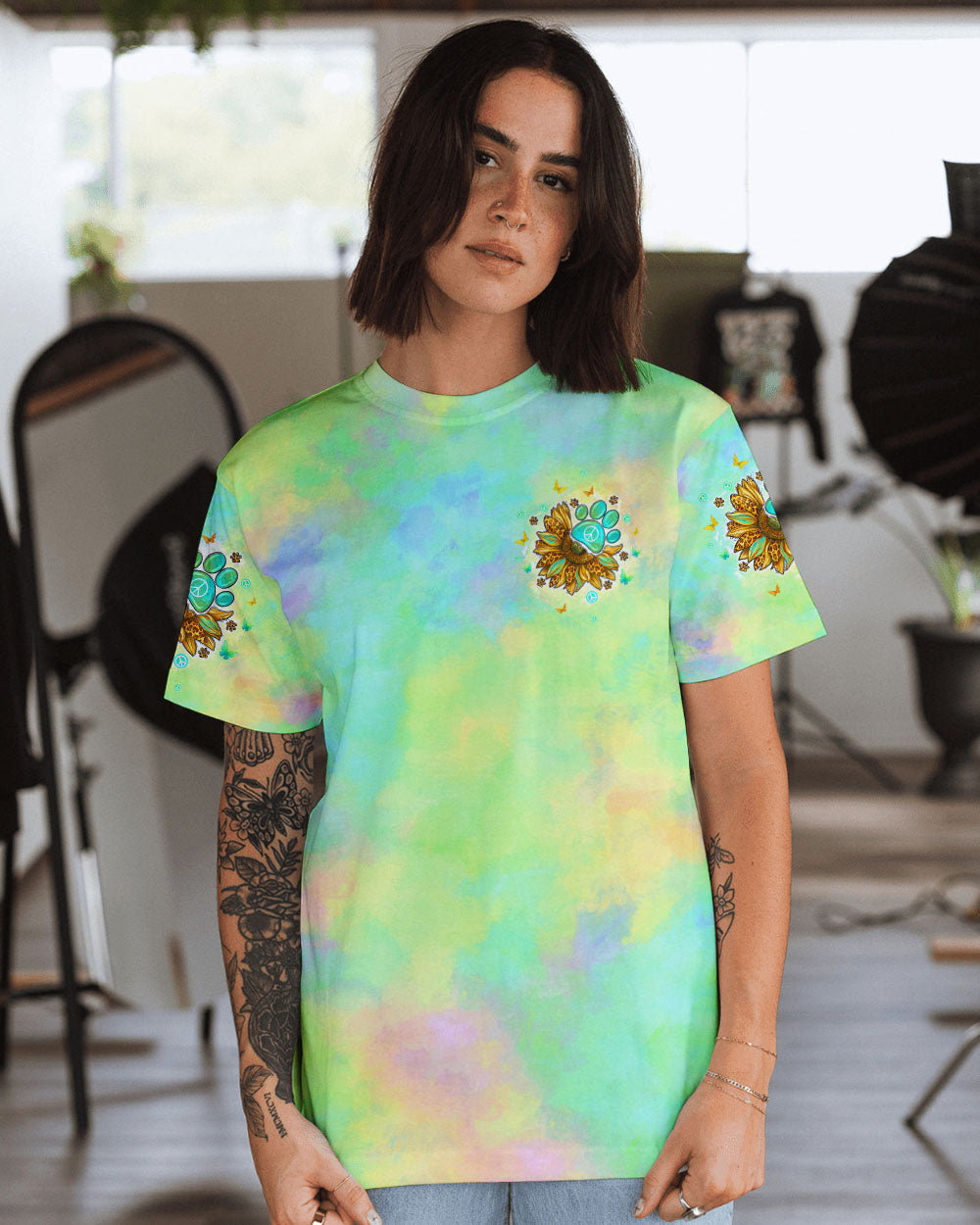 LIFE IS BETTER WITH DOGS SUNFLOWER ALL OVER PRINT - TLTW1506244