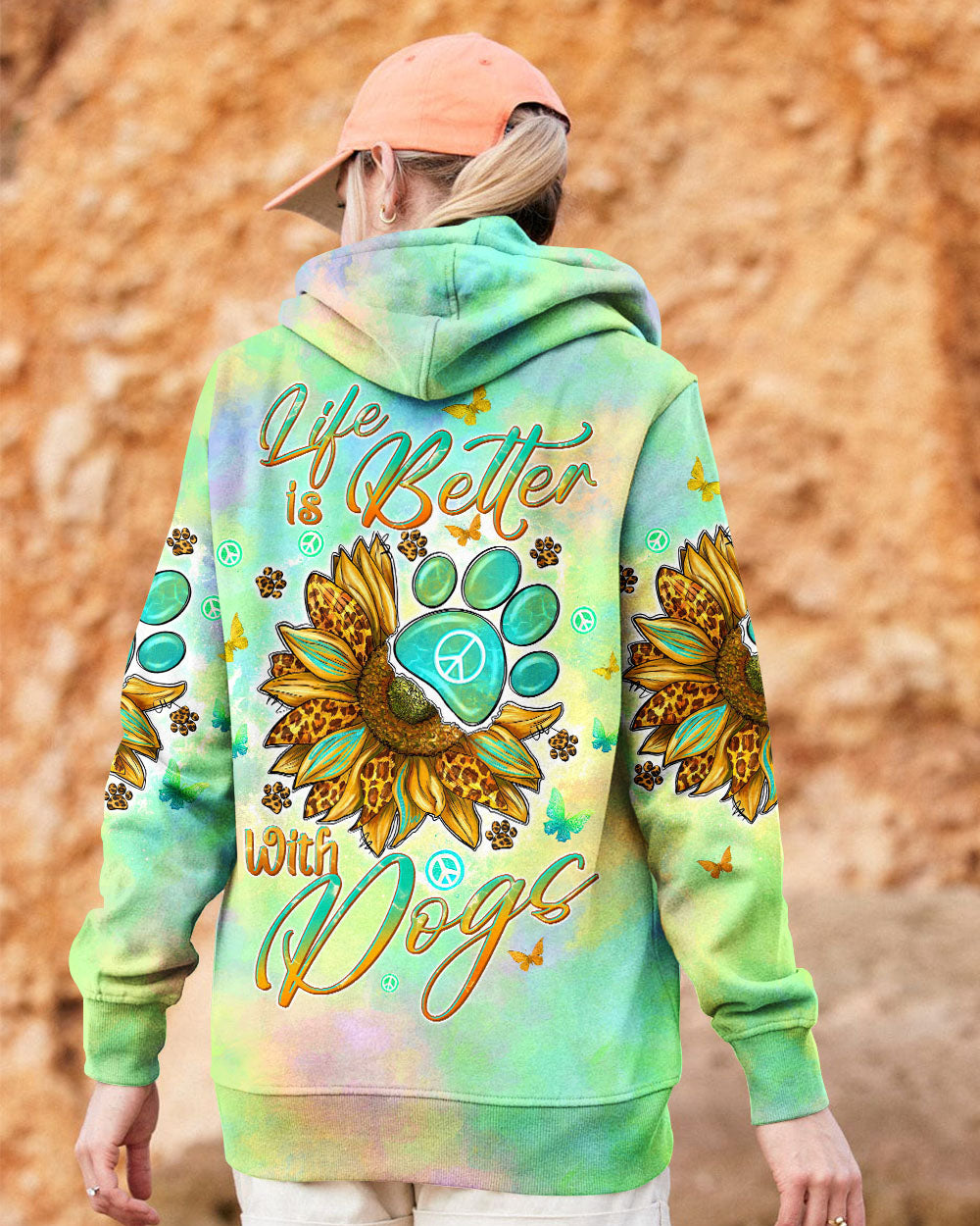 LIFE IS BETTER WITH DOGS SUNFLOWER ALL OVER PRINT - TLTW1506244