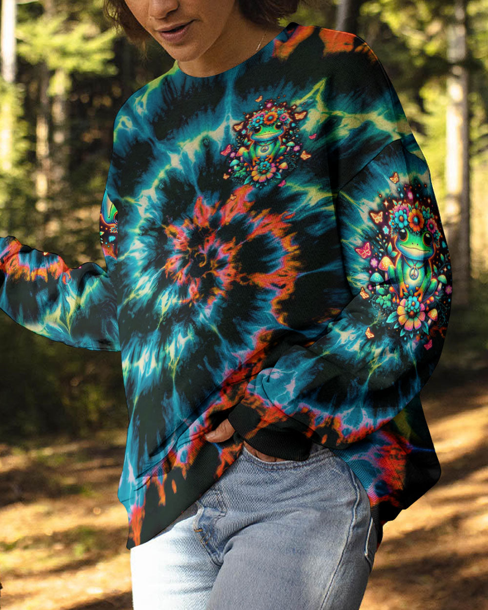 DON'T STOP BELIEVING FROG TIE DYE ALL OVER PRINT - TLTW1511244