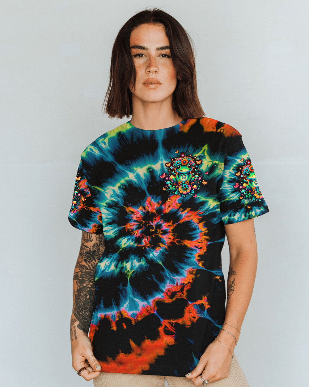 DON'T STOP BELIEVING FROG TIE DYE ALL OVER PRINT - TLTW1511244