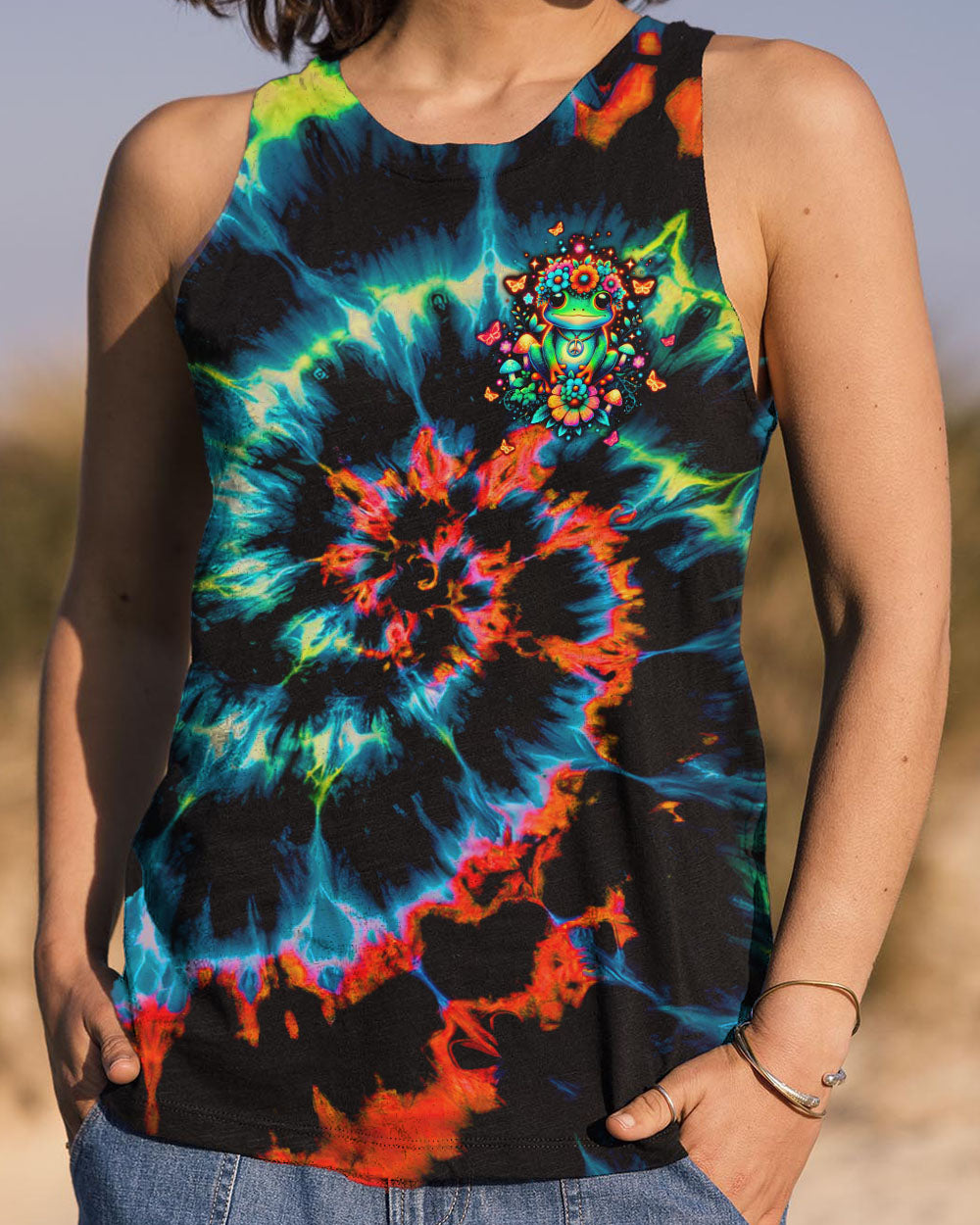 DON'T STOP BELIEVING FROG TIE DYE ALL OVER PRINT - TLTW1511244
