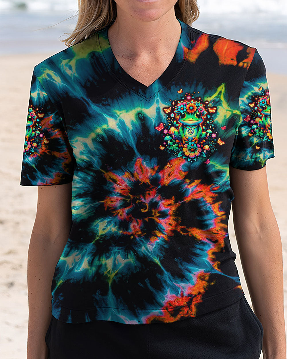 DON'T STOP BELIEVING FROG TIE DYE ALL OVER PRINT - TLTW1511244