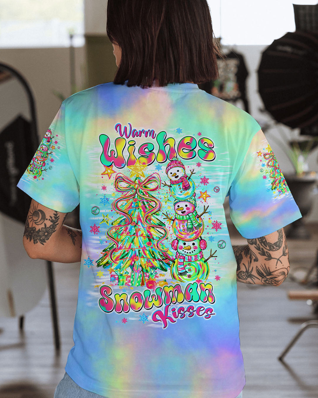 WARM WISHES AND SNOWMAN KISSES CHRISTMAS ALL OVER PRINT - TLTW1511252