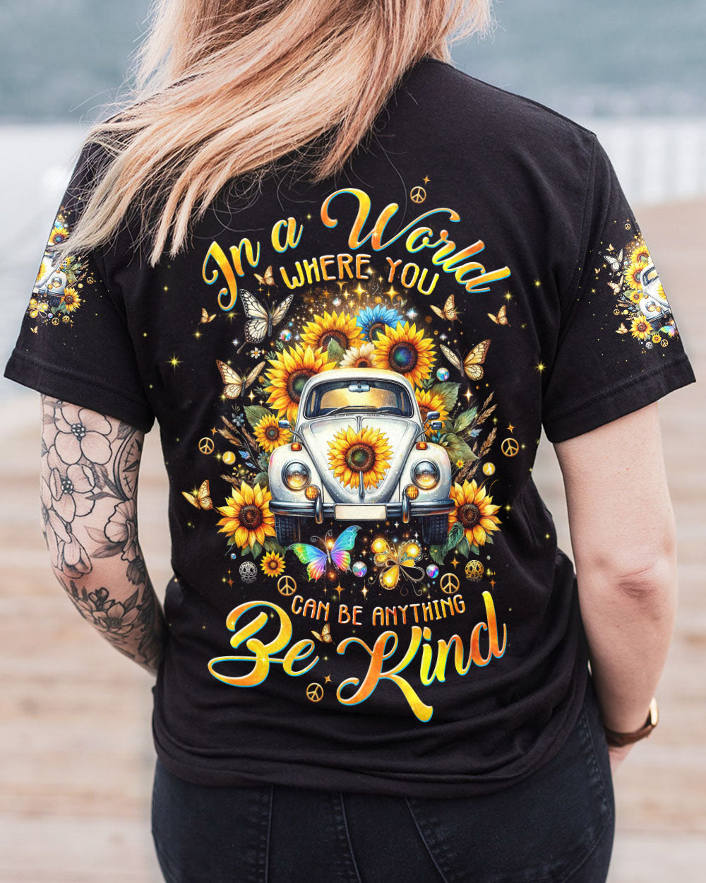 BE KIND SUNFLOWER CAR ALL OVER PRINT - TLTW1601243