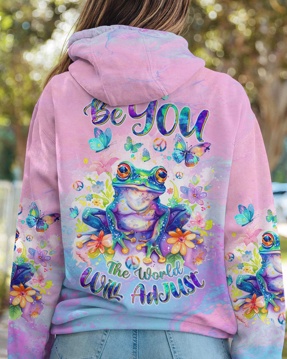 BE YOU THE WORLD WILL ADJUST FROG ALL OVER PRINT - TLTW1603243