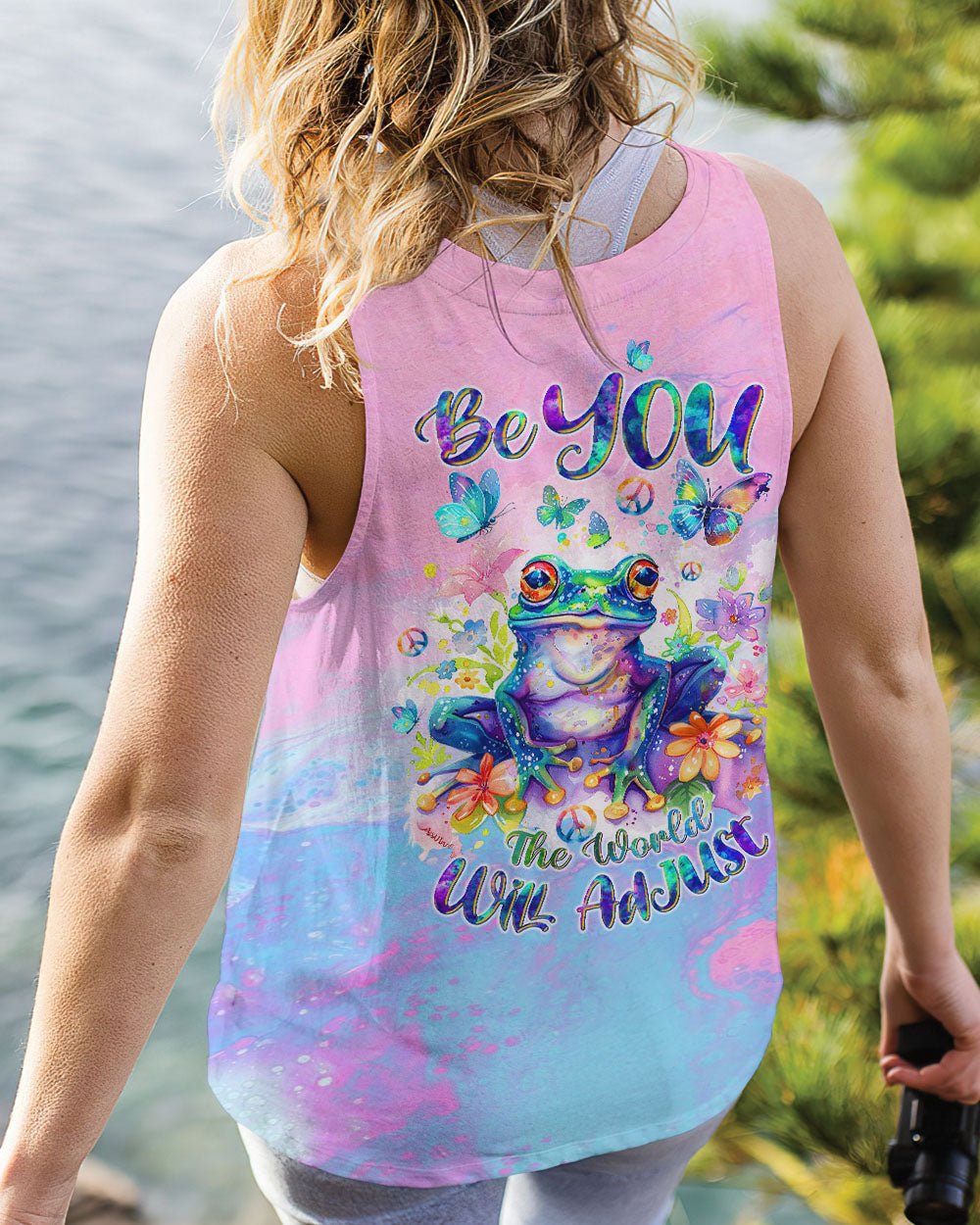 BE YOU THE WORLD WILL ADJUST FROG ALL OVER PRINT - TLTW1603243