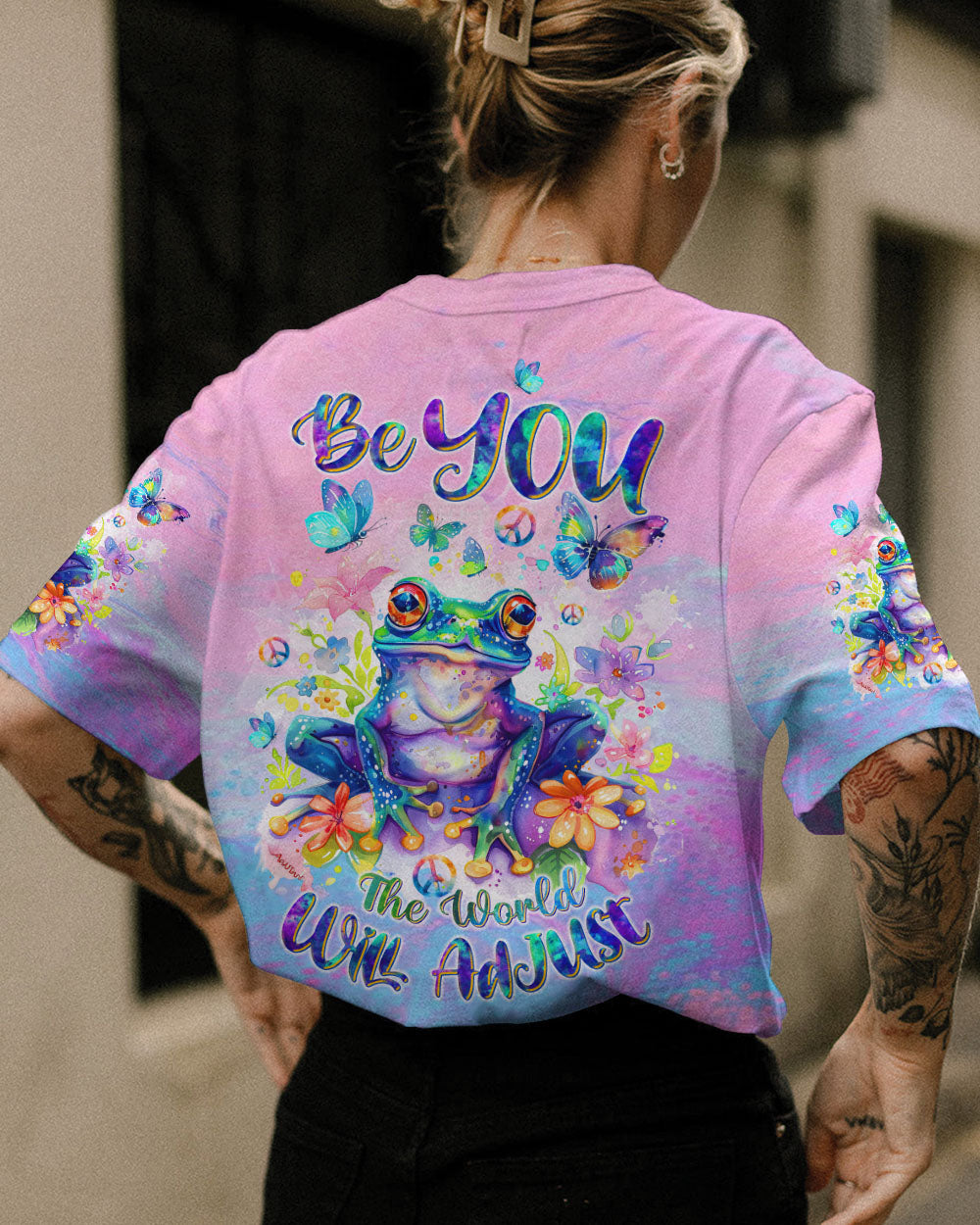BE YOU THE WORLD WILL ADJUST FROG ALL OVER PRINT - TLTW1603243