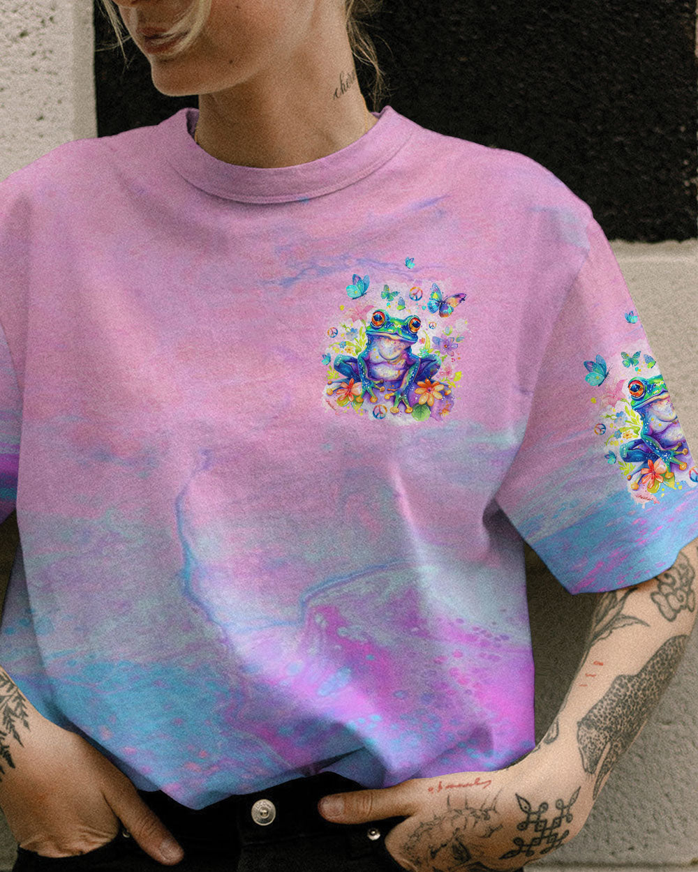 BE YOU THE WORLD WILL ADJUST FROG ALL OVER PRINT - TLTW1603243