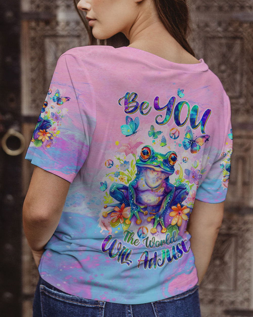 BE YOU THE WORLD WILL ADJUST FROG ALL OVER PRINT - TLTW1603243