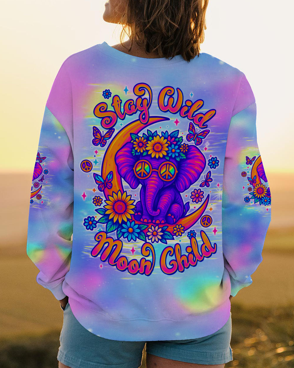 STAY WILD MOON CHILD ELEPHANT ALL OVER PRINT - TLTW1606252