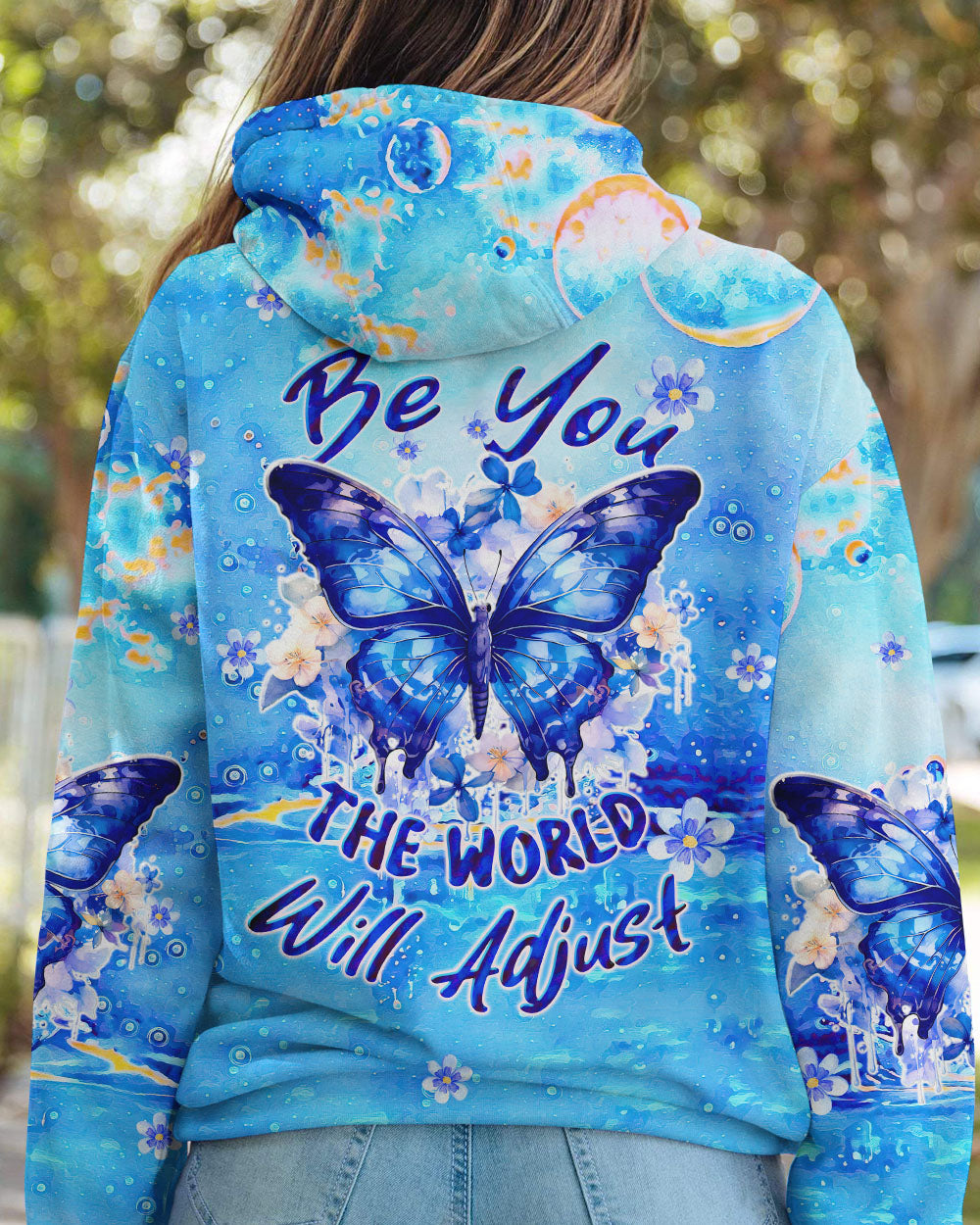 BE YOU THE WORLD WILL ADJUST BUTTERFLY ALL OVER PRINT - TLTW1608235