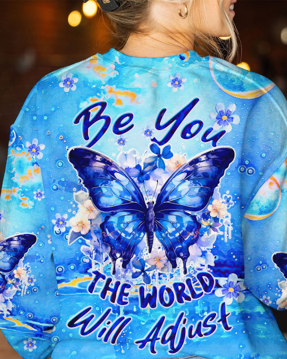 BE YOU THE WORLD WILL ADJUST BUTTERFLY ALL OVER PRINT - TLTW1608235