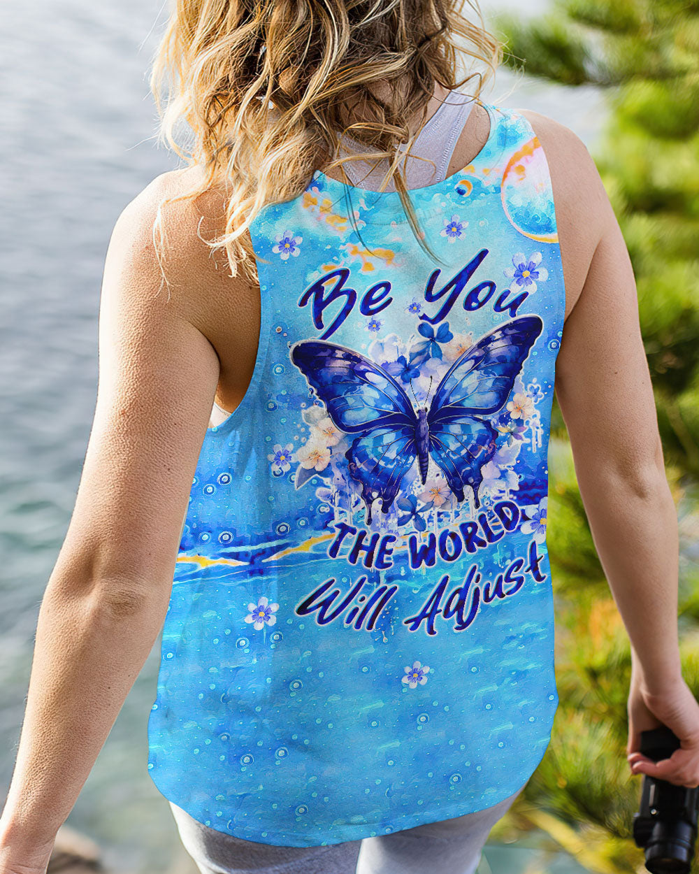 BE YOU THE WORLD WILL ADJUST BUTTERFLY ALL OVER PRINT - TLTW1608235