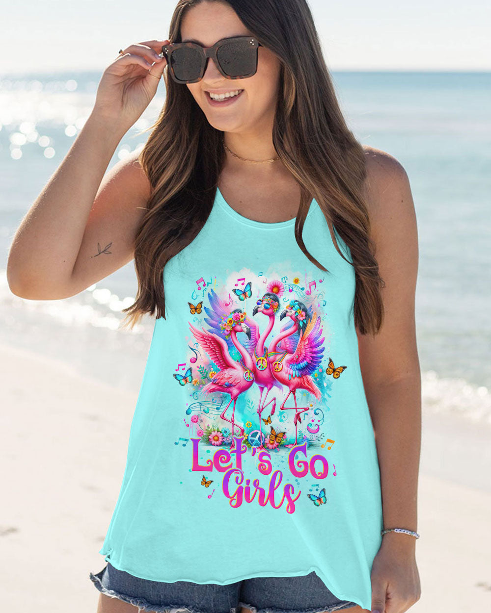 LET'S GO GIRLS FLAMINGO ALL OVER PRINT - TLTW1612232