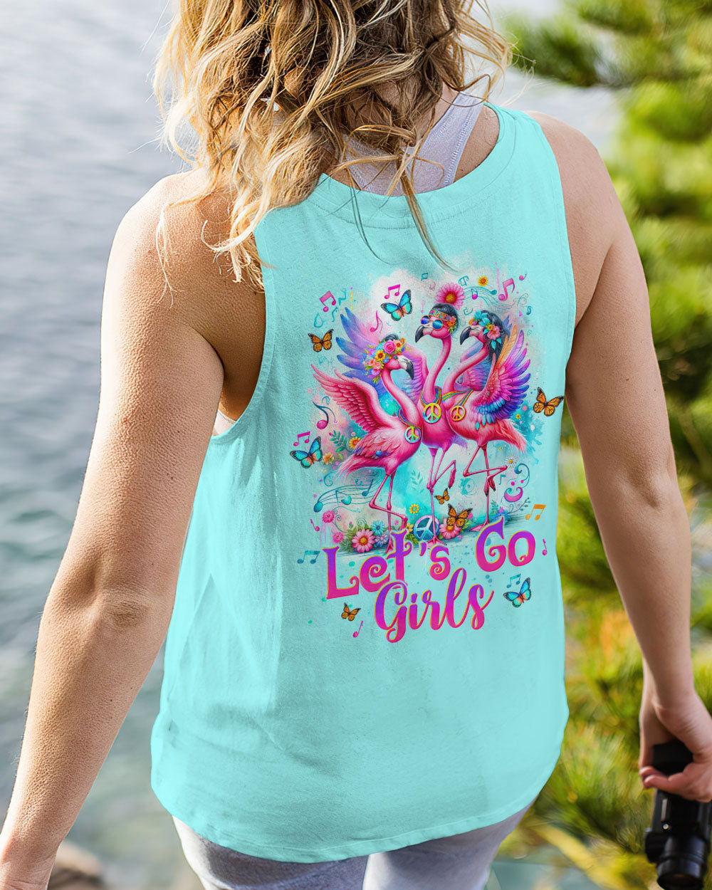 LET'S GO GIRLS FLAMINGO ALL OVER PRINT - TLTW1612232