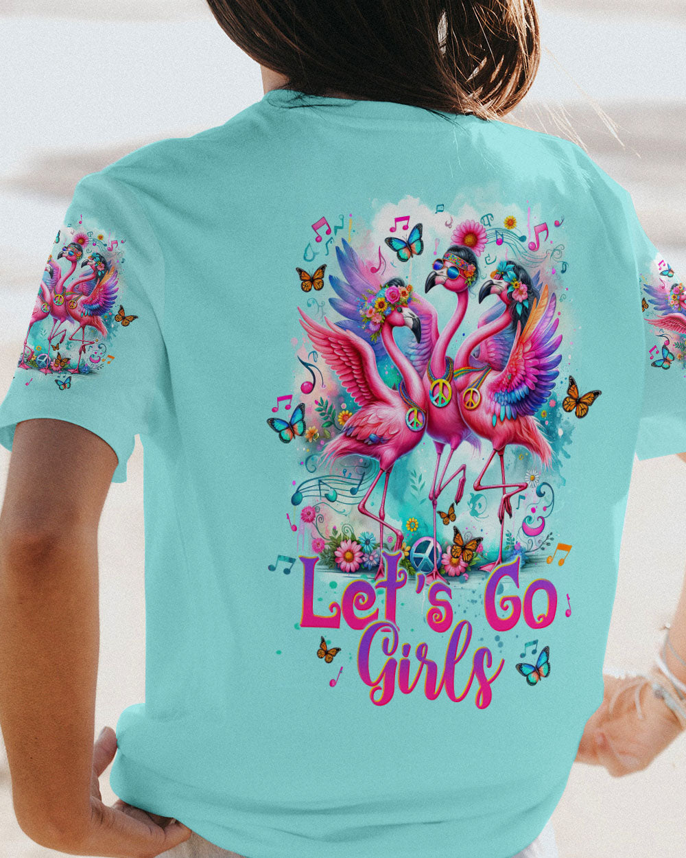 LET'S GO GIRLS FLAMINGO ALL OVER PRINT - TLTW1612232