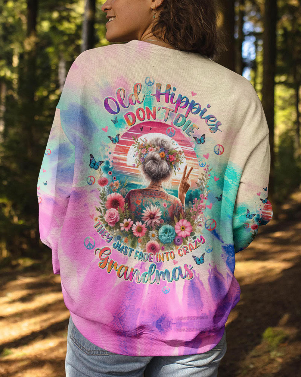 OLD HIPPIES DON'T DIE FLORAL ALL OVER PRINT - TLTW1612235