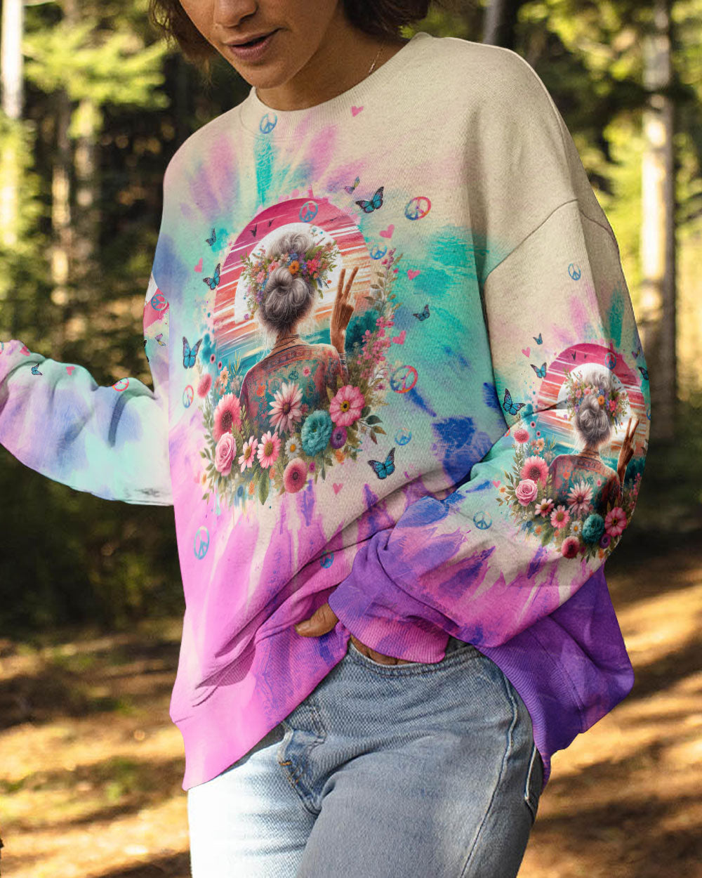 OLD HIPPIES DON'T DIE FLORAL ALL OVER PRINT - TLTW1612235