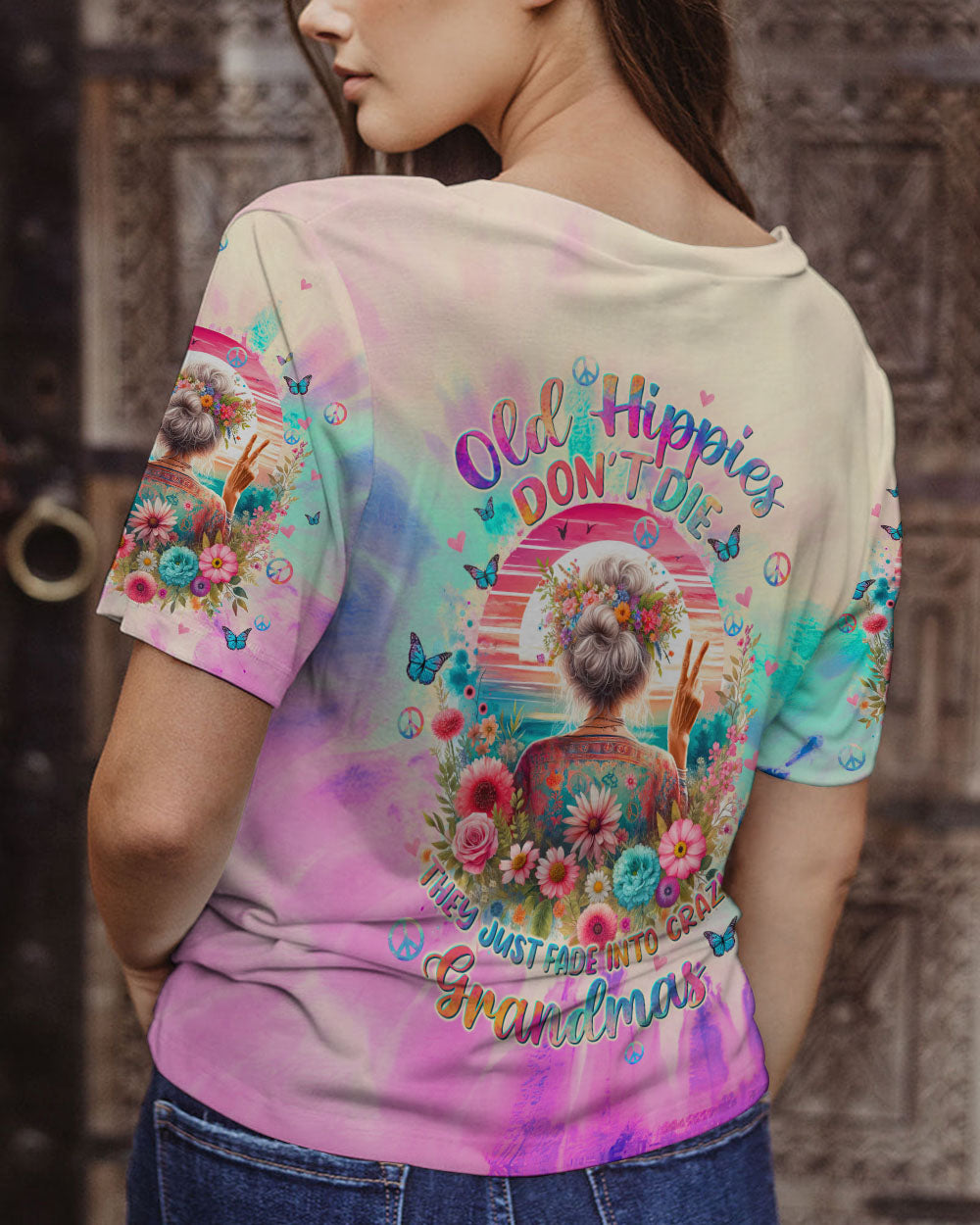 OLD HIPPIES DON'T DIE FLORAL ALL OVER PRINT - TLTW1612235