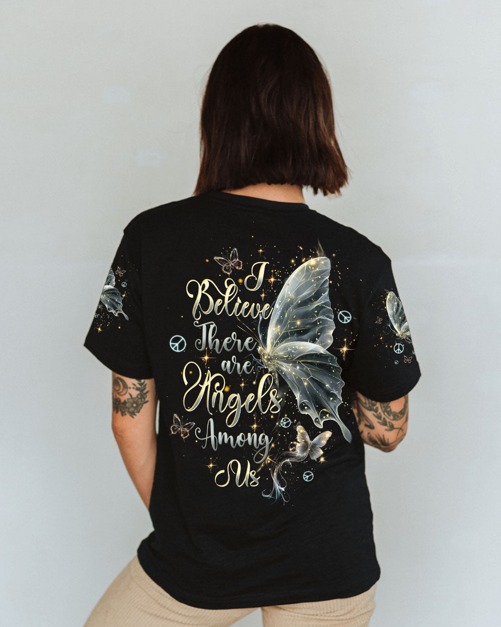 I BELIEVE THERE ARE ANGELS AMONG US BUTTERFLY ALL OVER PRINT - TLTW1712245