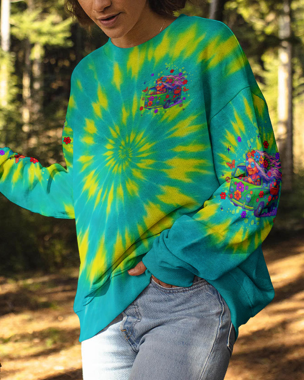RUNNING AGAINST THE WIND TIE DYE BUS ALL OVER PRINT - TLTW1806254