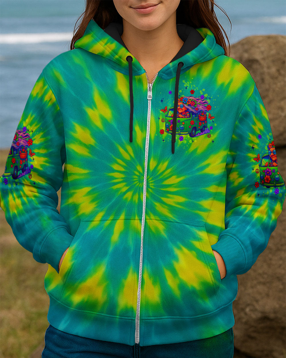 RUNNING AGAINST THE WIND TIE DYE BUS ALL OVER PRINT - TLTW1806254