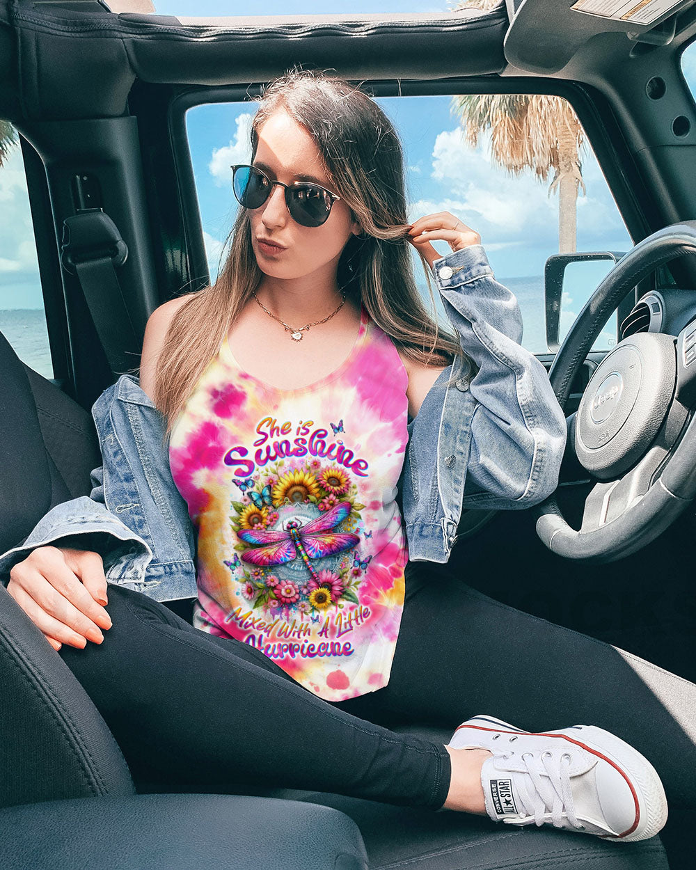 SHE IS SUNSHINE DRAGONFLY ALL OVER PRINT - TLTW1901244