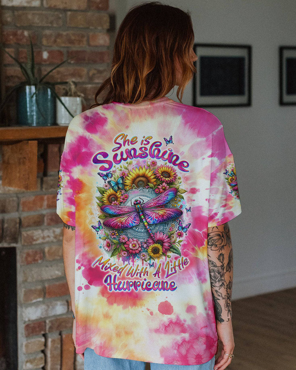 SHE IS SUNSHINE DRAGONFLY ALL OVER PRINT - TLTW1901244
