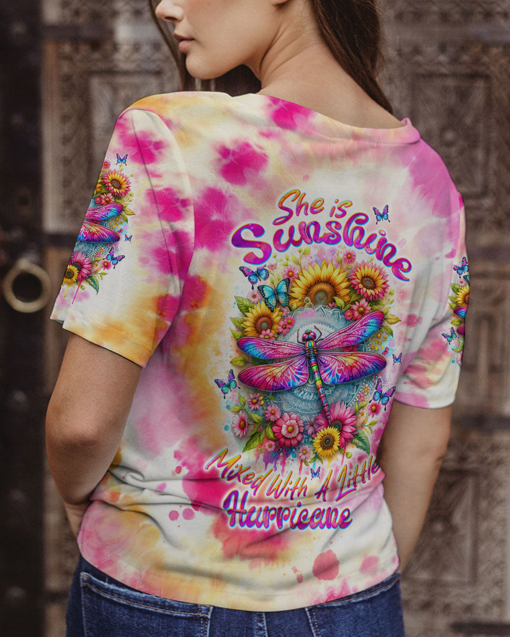 SHE IS SUNSHINE DRAGONFLY ALL OVER PRINT - TLTW1901244