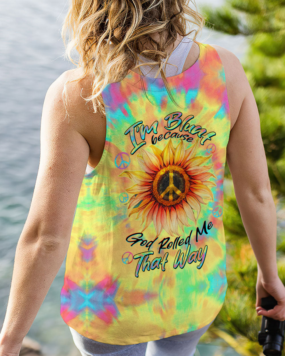 I'M BLUNT BECAUSE GOD ROLLED ME SUNFLOWER TIE DYE ALL OVER PRINT - TLTW1906232