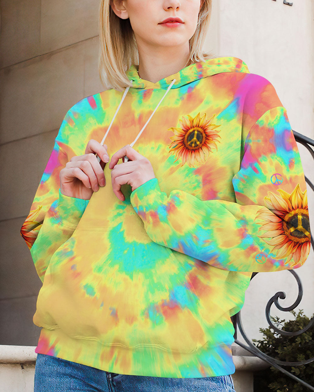 I'M BLUNT BECAUSE GOD ROLLED ME SUNFLOWER TIE DYE ALL OVER PRINT - TLTW1906232