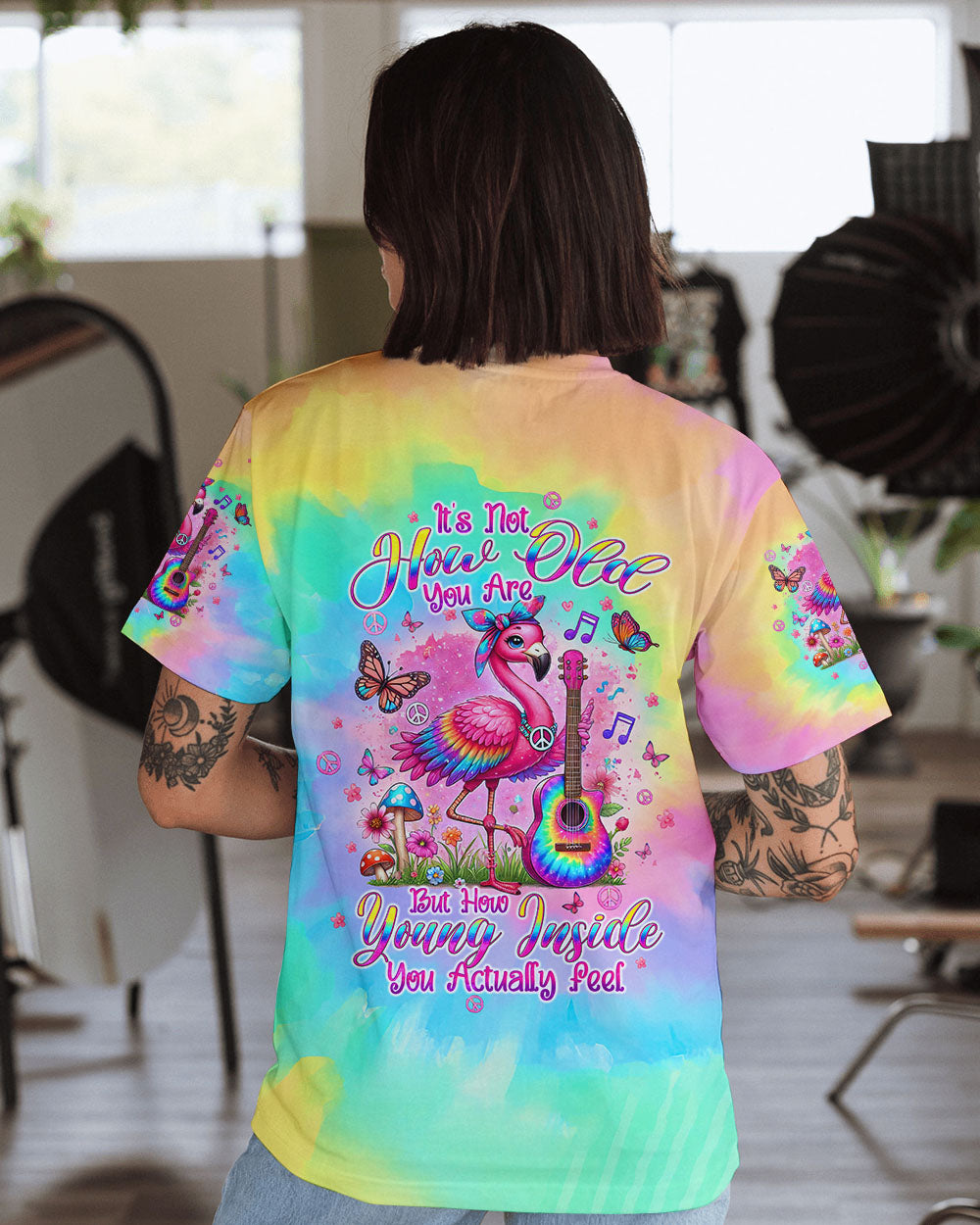 IT'S NOT HOW OLD YOU ARE FLAMINGO ALL OVER PRINT - TLTW1907243
