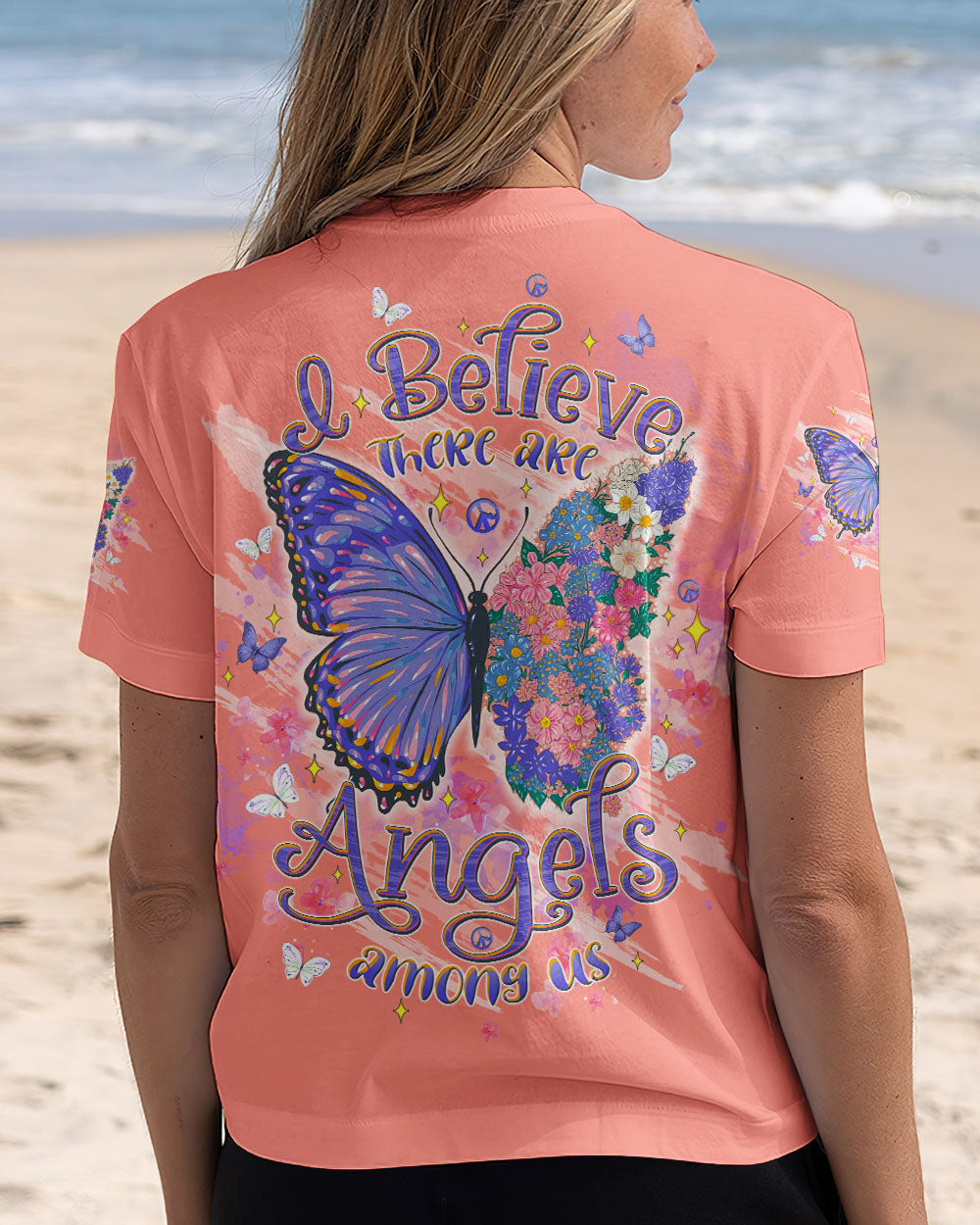 I BELIEVE THERE ARE ANGELS AMONG US BUTTERFLY ALL OVER PRINT - TLTW1908244