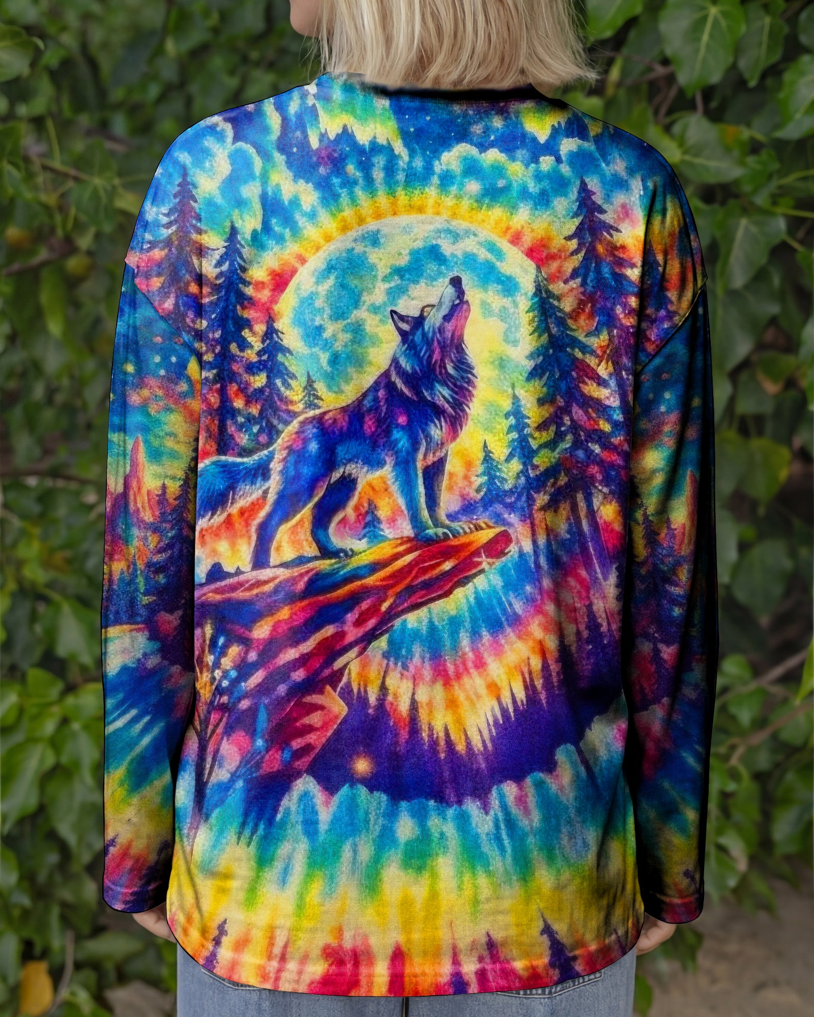 WOLF IN THE FOREST COLORFUL SWIRL ALL OVER PRINT  - TLTW2001264