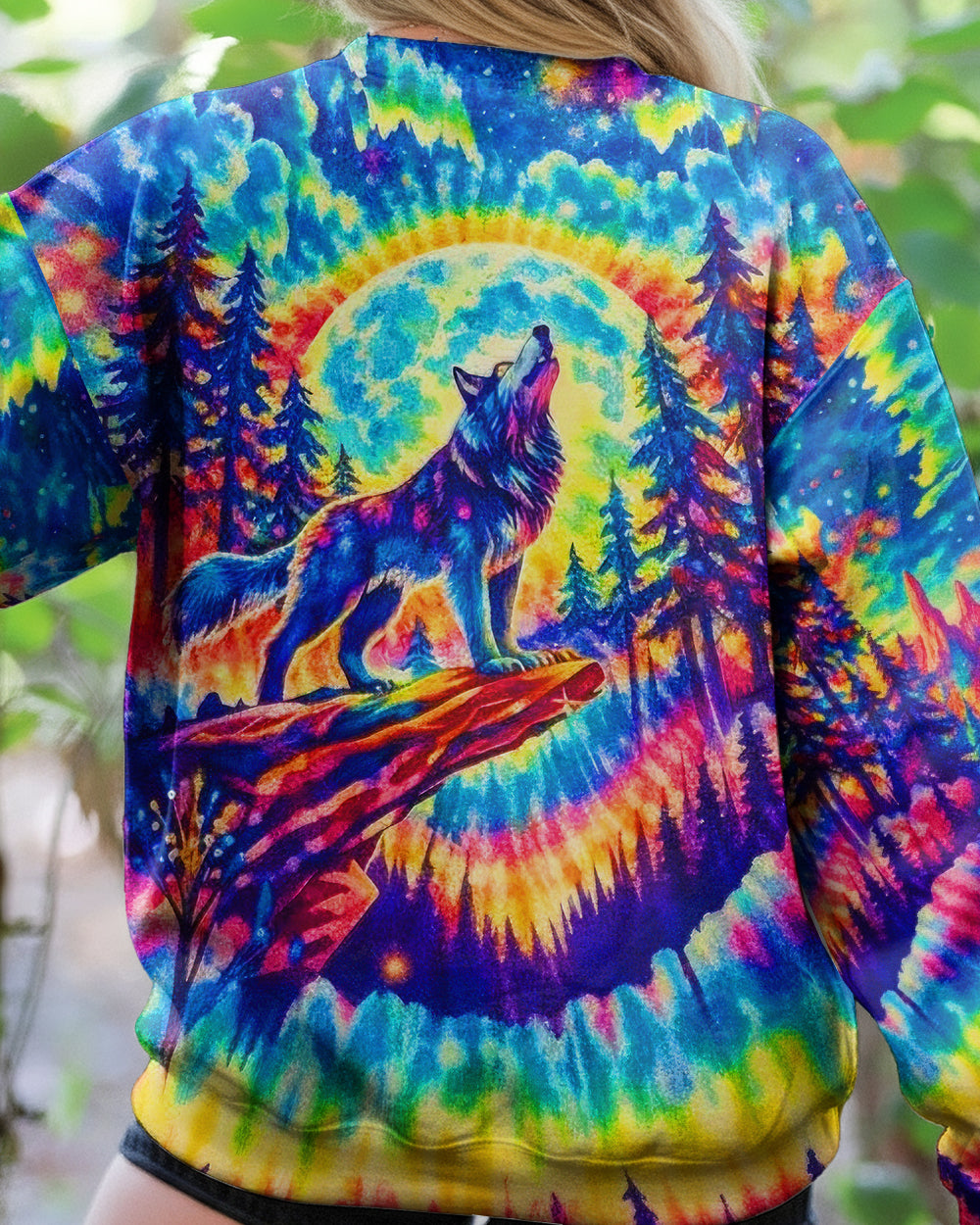 WOLF IN THE FOREST COLORFUL SWIRL ALL OVER PRINT  - TLTW2001264