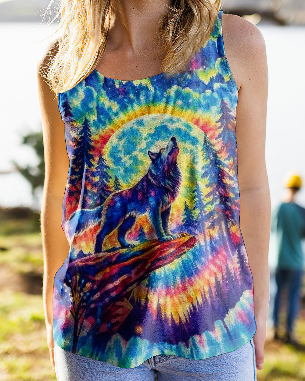 WOLF IN THE FOREST COLORFUL SWIRL ALL OVER PRINT  - TLTW2001264