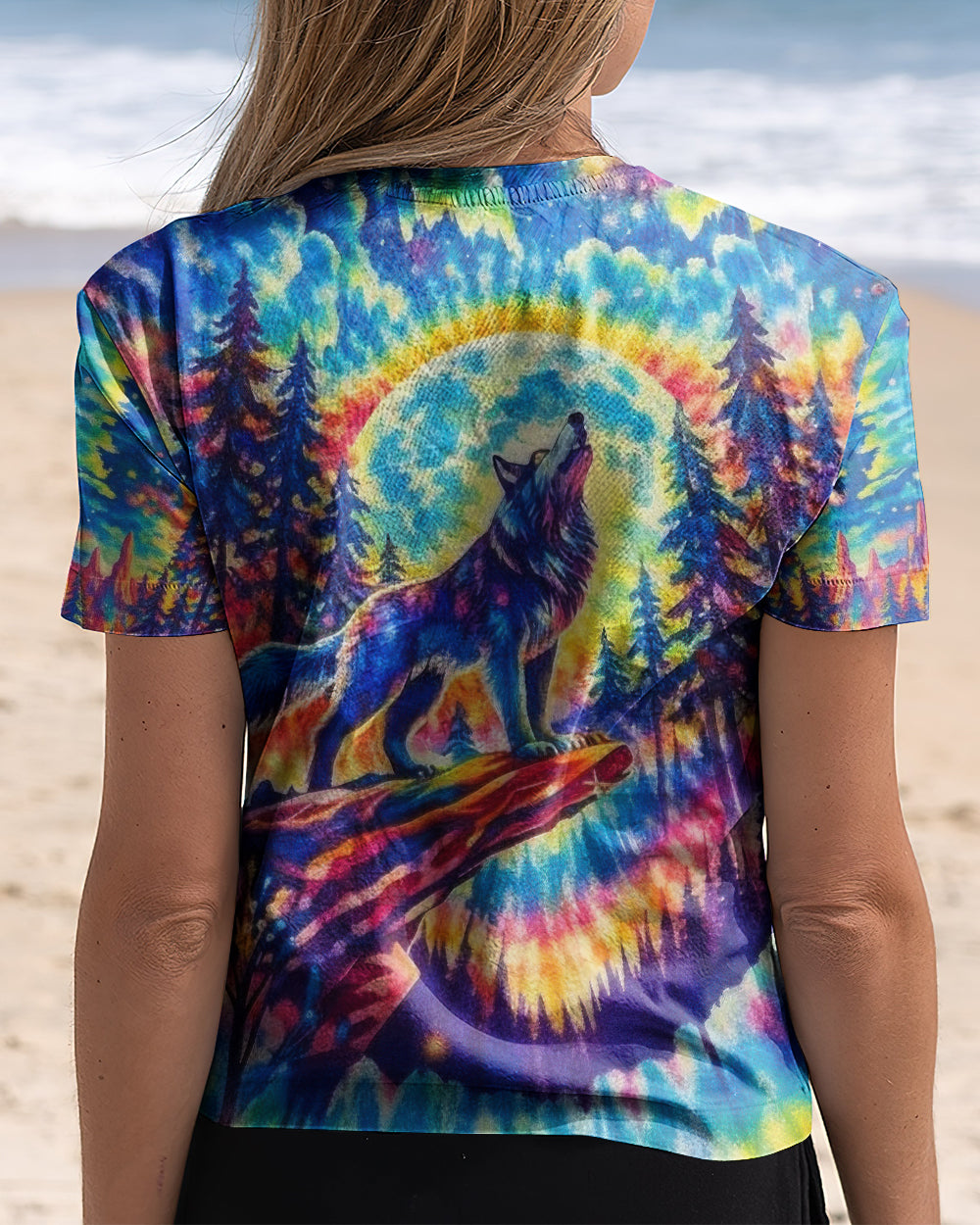 WOLF IN THE FOREST COLORFUL SWIRL ALL OVER PRINT  - TLTW2001264