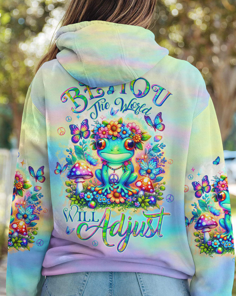 BE YOU THE WORLD WILL ADJUST FROG ALL OVER PRINT - TLTW2002243