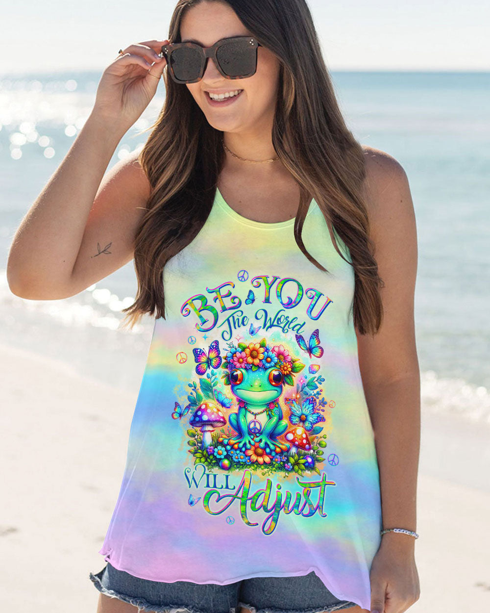 BE YOU THE WORLD WILL ADJUST FROG ALL OVER PRINT - TLTW2002243